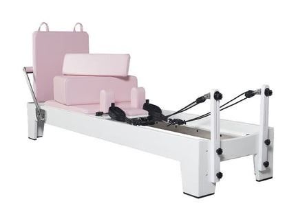 White Painted Oak Pink Pilates Equipment