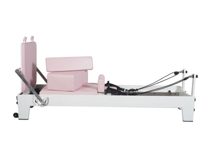 White Painted Oak Pink Pilates Equipment