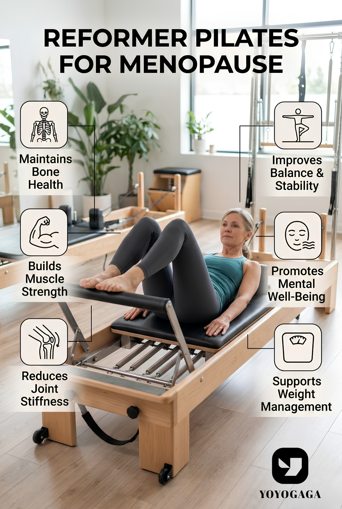 Reformer Pilates for Menopause: Benefits and Considerations