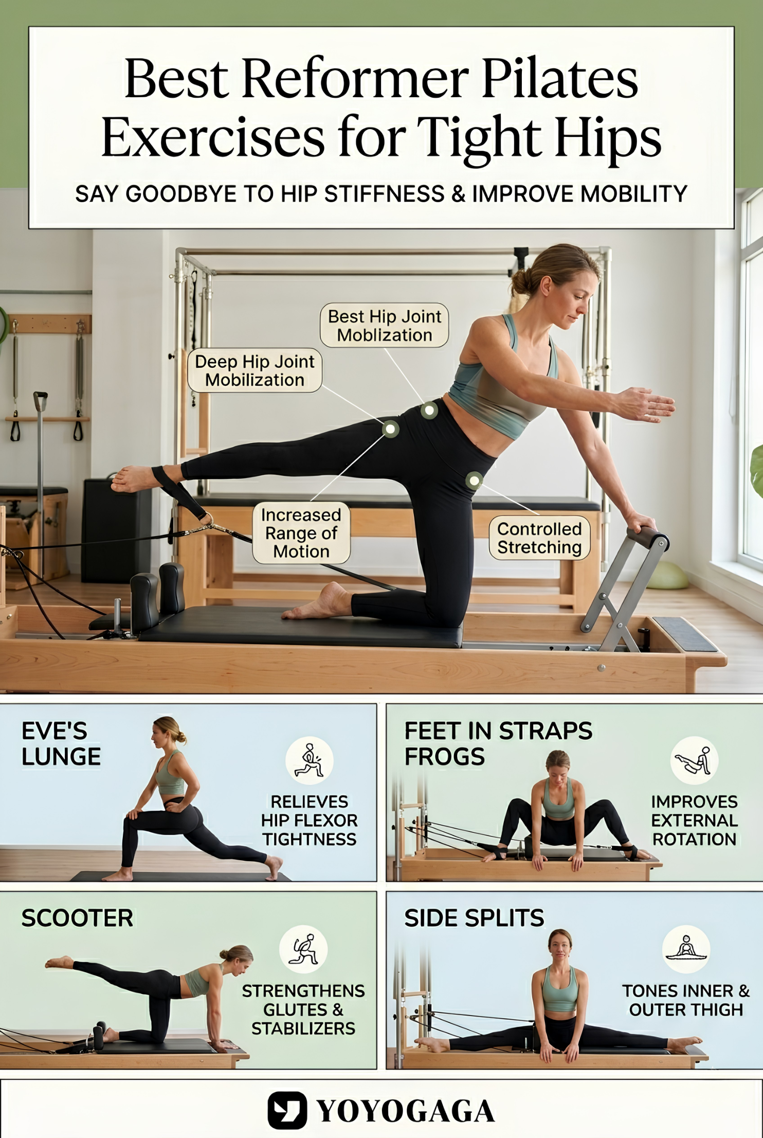Best Reformer Pilates Exercises for Tight Hips