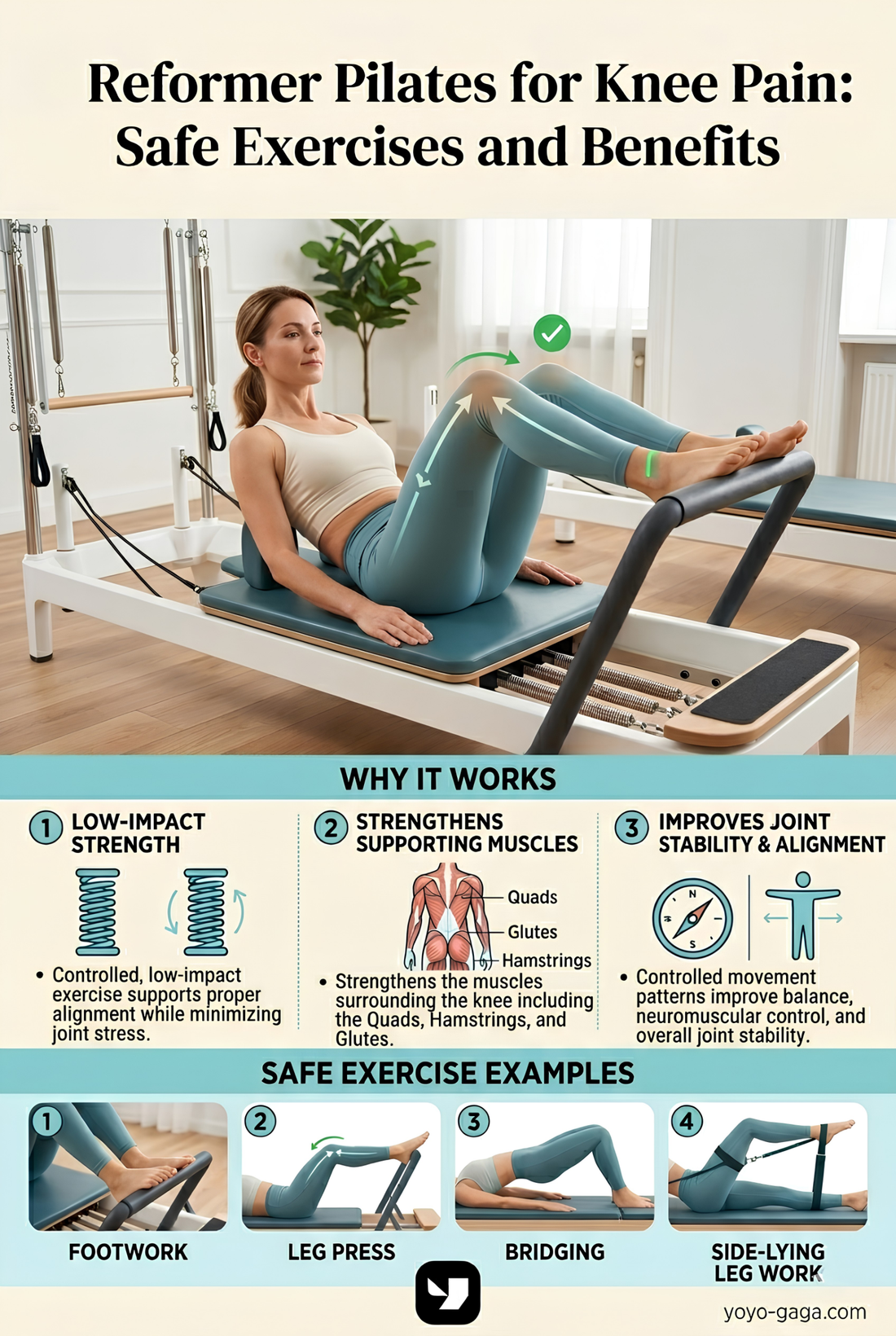 Reformer Pilates for Knee Pain: Safe Exercises and Benefits