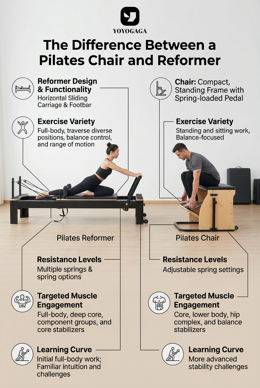 The Difference Between a Pilates Chair and Reformer