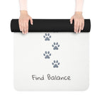 Paw Print Yoga Mat — 'Find Balance' Rubber Exercise Mat