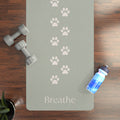 Paw-Print Rubber Yoga Mat — 'Breathe' Mindful Pet Lover Mat