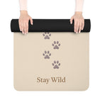Stay Wild Paw Print Yoga Mat — Non‑Slip Rubber Exercise Mat