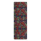 Floral Rose Rubber Yoga Mat | Non-Slip Garden-Inspired Exercise Mat | Midnight Navy