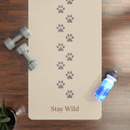 Stay Wild Paw Print Yoga Mat — Non‑Slip Rubber Exercise Mat