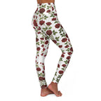High-Waist Floral Yoga Leggings | Vintage Rose AOP | White