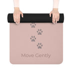 Paw Print Rubber Yoga Mat — 'Move Gently' Non-Slip Exercise Mat