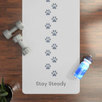 Paw Print Rubber Yoga Mat — "Stay Steady" Non-Slip Pet Lover’s Exercise Mat