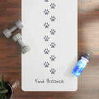 Paw Print Yoga Mat — 'Find Balance' Rubber Exercise Mat