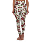High-Waist Floral Yoga Leggings | Vintage Rose AOP | Cloud Dancer
