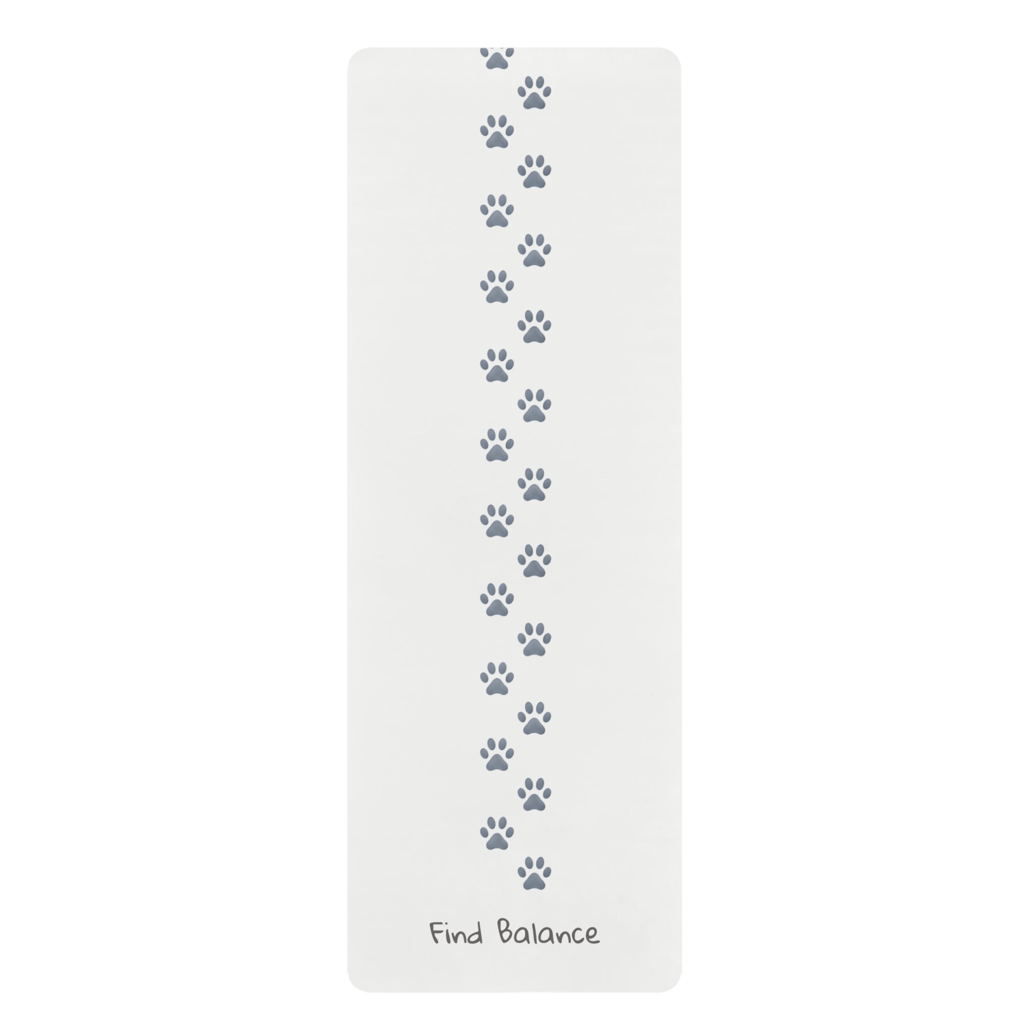 Paw Print Yoga Mat — 'Find Balance' Rubber Exercise Mat