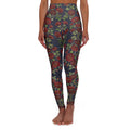 High-Waist Floral Yoga Leggings | Vintage Rose AOP | Midnight Navy
