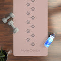 Paw Print Rubber Yoga Mat — 'Move Gently' Non-Slip Exercise Mat