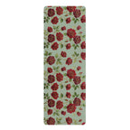 Floral Rose Rubber Yoga Mat | Non-Slip Garden-Inspired Exercise Mat | Sage Green
