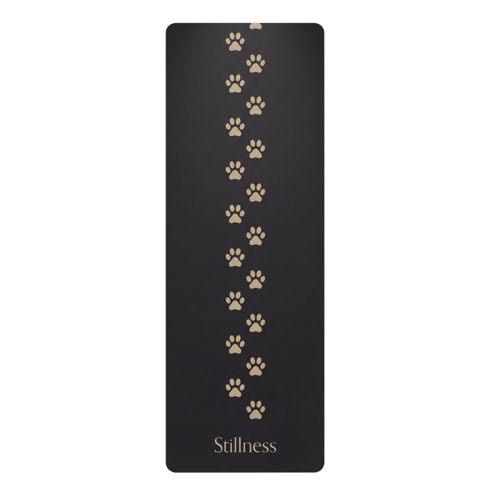 Paw Print Rubber Yoga Mat — "Stillness" Non-Slip Eco Mat for Yoga & Meditation