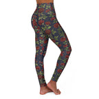 High-Waist Floral Yoga Leggings | Vintage Rose AOP | Midnight Navy