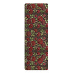 Floral Rose Rubber Yoga Mat | Non-Slip Garden-Inspired Exercise Mat | Espresso (Coffee Bean)