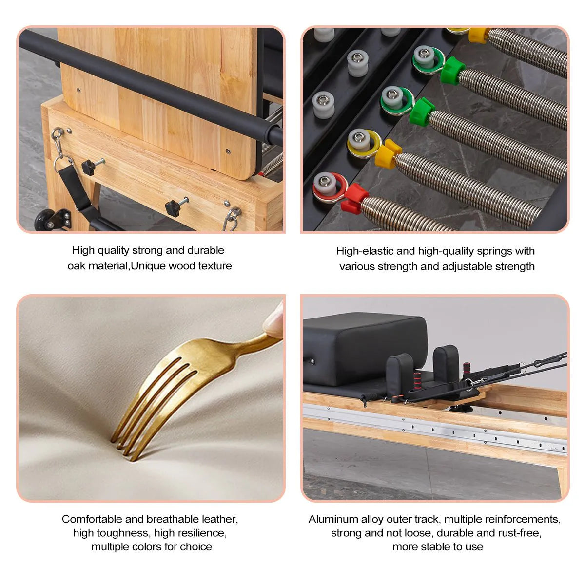 Wood Full Track Pilates Reformer