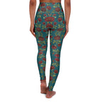 High-Waist Floral Yoga Leggings | Vintage Rose AOP | Transformative Teal