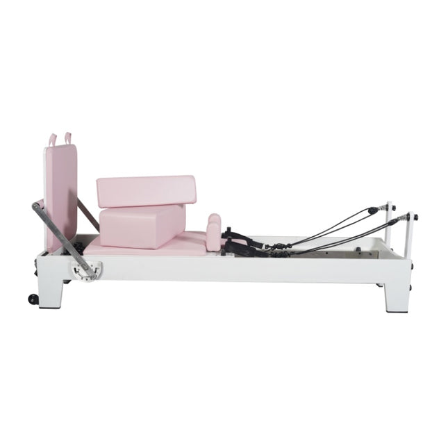 White Painted Oak Pink Pilates Equipment